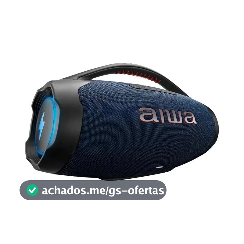 Caixa de Som Boombox Plus AIWA BBS-01-LBL 200W Bluetooth 30H IP66 USB RGB