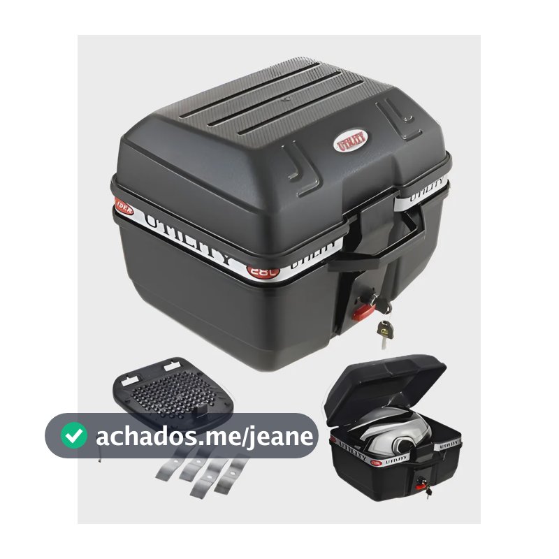 Baú De Moto Glider 28 Litros Utility Bauleto Moto Cor Preto