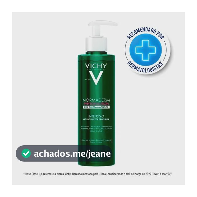 Gel De Limpeza Facial Intensivo, Para Pele Oleosa E Acneica, Com Ingredientes De Origem Natural, Remove Oleosidade, Reduz Acne E Previne Reaparecimento, Normaderm Vichy 300g Dia/noite