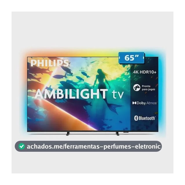 Smart Tv Philips 65'' 4k Led Uhd Ambilight Hdr10+ 65pug8100