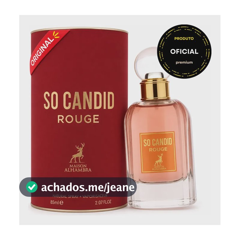 Perfume Árabe So Candid Rouge Maison Alhambra Eau De Parfum 85ml Original Com Selo