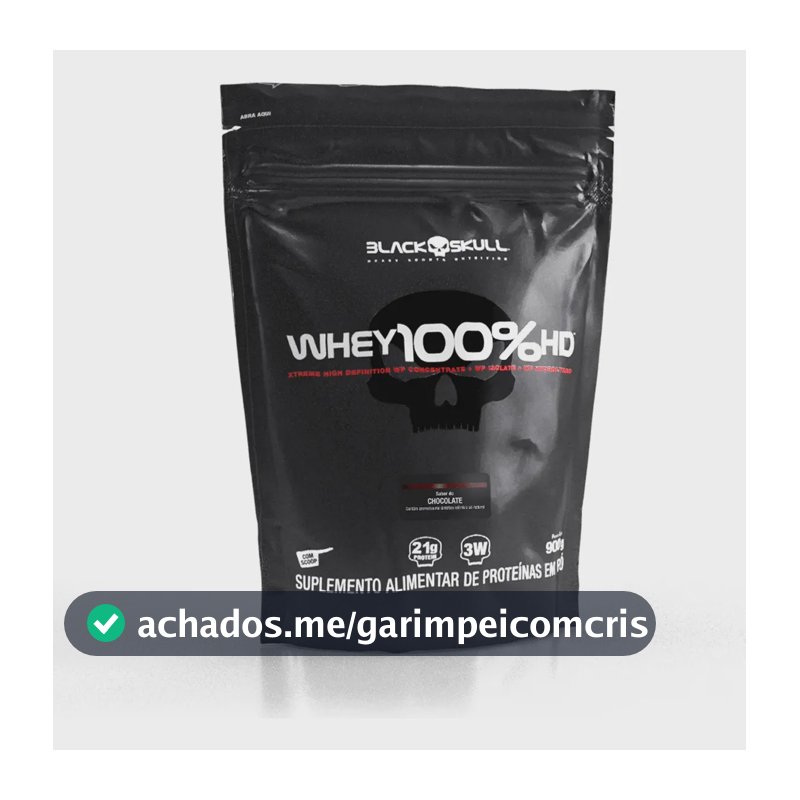 Proteína Black Skull Whey 100% HD em pó sabor Chocolate x 900g