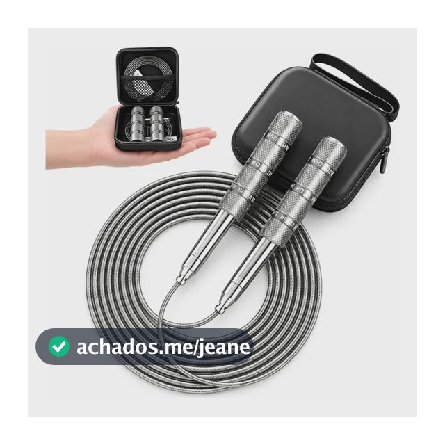 Corda Pular Profissional Speed Rope Crossfit  Rolamento Preto Com Caixa