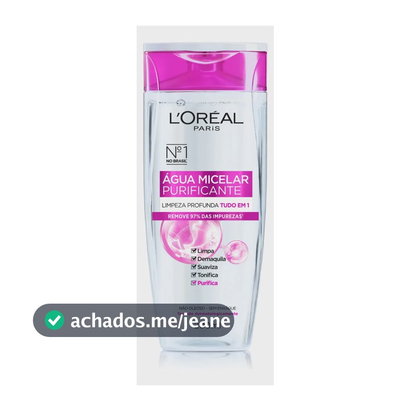 Água Micelar Solução de Limpeza 5 em 1 Limpa, Demaquila, Purifica, Suaviza e Reequilibra, Cuidado Diário para Todos os Tipos de Peles L'Oréal Paris 200ml