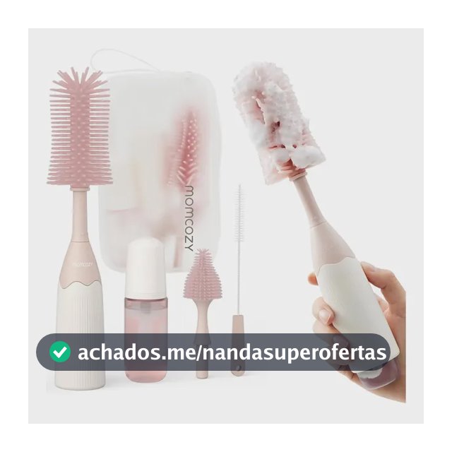 Kit Escova Limpeza Mamadeira Momcozy Rosa