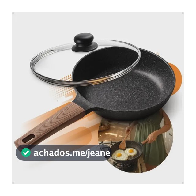 Frigideira Cerâmica Com Tampa Antiaderente Grande 24cm Para Fogão A Gás Indução Cooktop Panela Frita Sem Óleo Não Gruda Profissional Moderna Mix