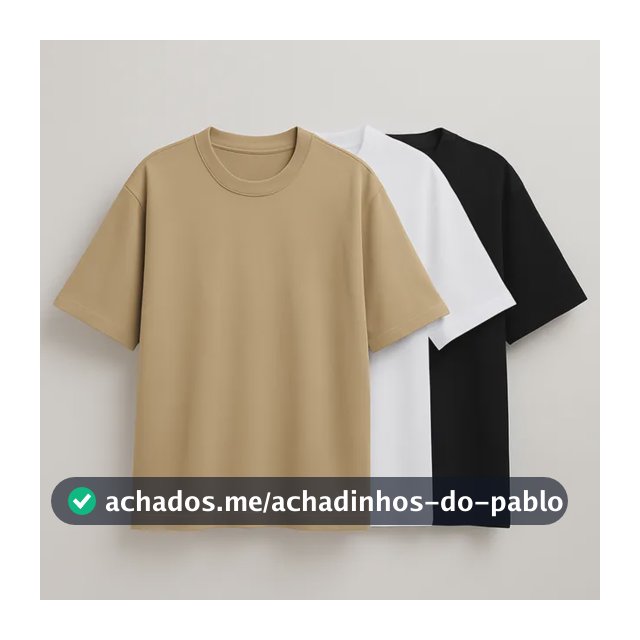 Kit 3 Oversized Masculina Stretwear Básica Lisa Premium