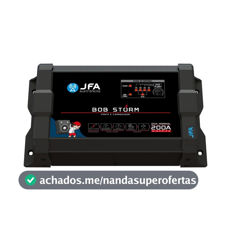 Fonte Automotiva JFA Storm 200A Bivolt p/ Caixas Bob e Projeto de Som