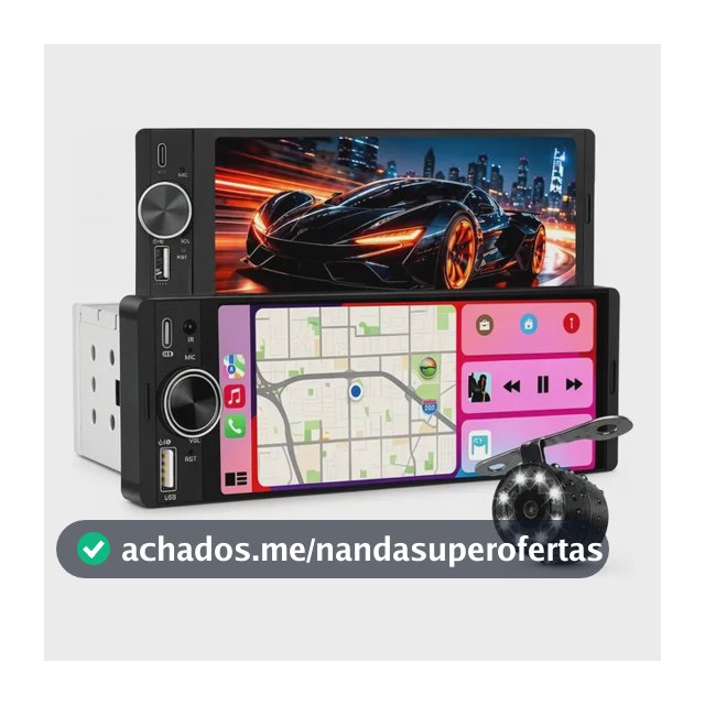 Multimídia Radio 1 Din Universal Carplay/android Auto Câmera Serve No Seu Carro Dvd Radio Automotivo Carplay Android-auto