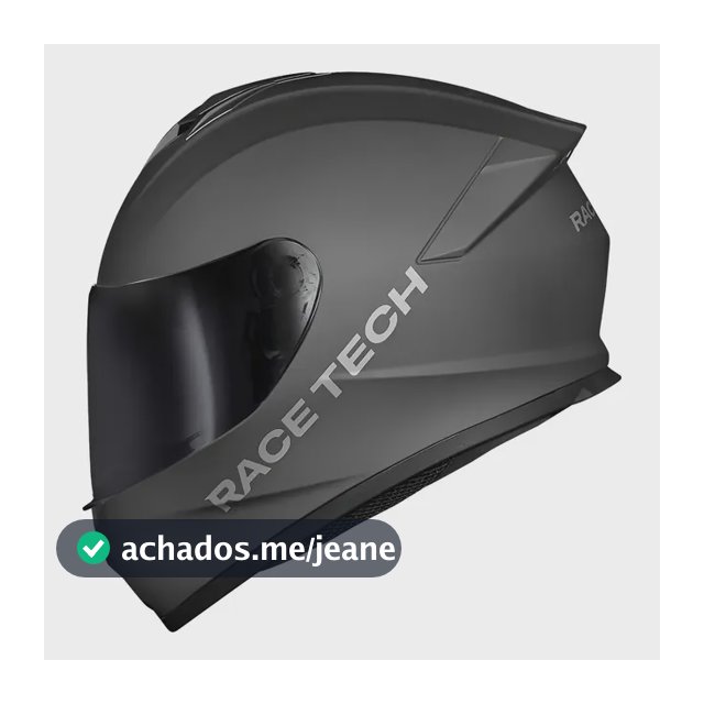 Capacete Race Tech Hit Monocolor Cinza Fosco Cor Cinza-escuro Tamanho Do Capacete 56 Liso 55/56