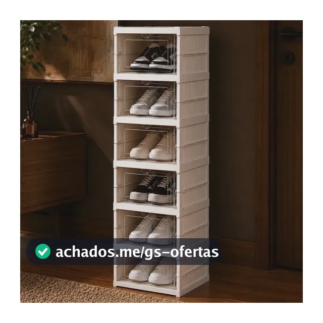Sapateira Vertical Empilhável Caixa Sapato Tênis 6 Andares Cor Branco