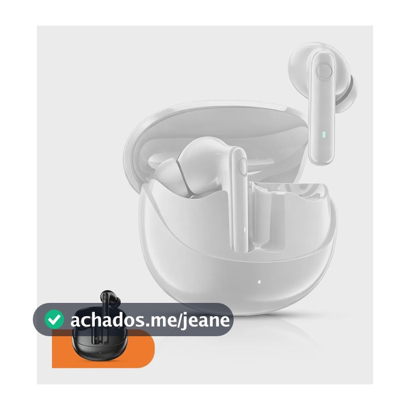 Fone de Ouvido Sem Fio Bluetooth 5.4 IPX5 Tws Anc In-ear Bateria De 20 Horas De Duração 50h Em Standby Cor Branco Inova