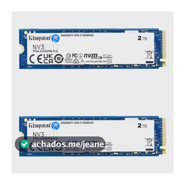 Ssd Servidor Kingston 2tb Nv3 Pcie 4.0 M.2 Nvme Snv3s/2000g Preto