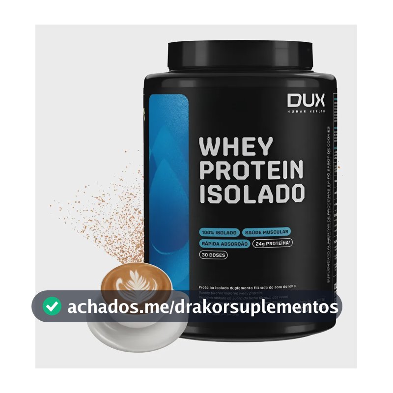 Whey Protein Isolado Dux Nutrition - Pote 900g Sabor Cappuccino Cappuccino
