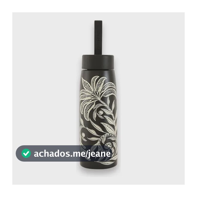 Garrafa Farm Etc Que Sede 500ml Estampa Coqueiro Sereno Preto