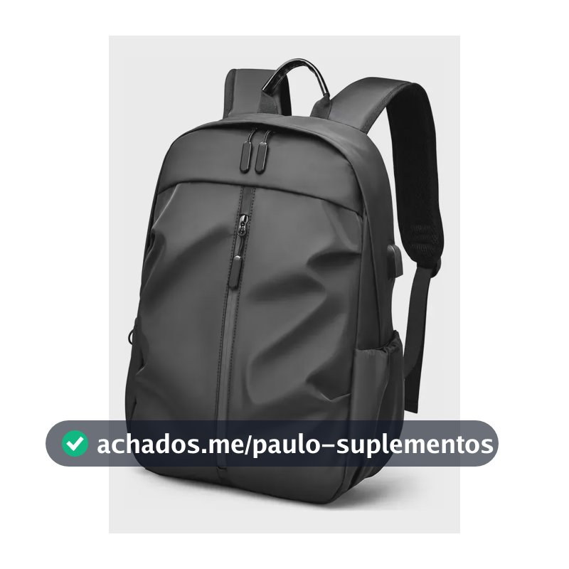 Mochila Masculina 20L Notebook 16 USB Escolar Faculdade Impermeável com Alça Reforçada