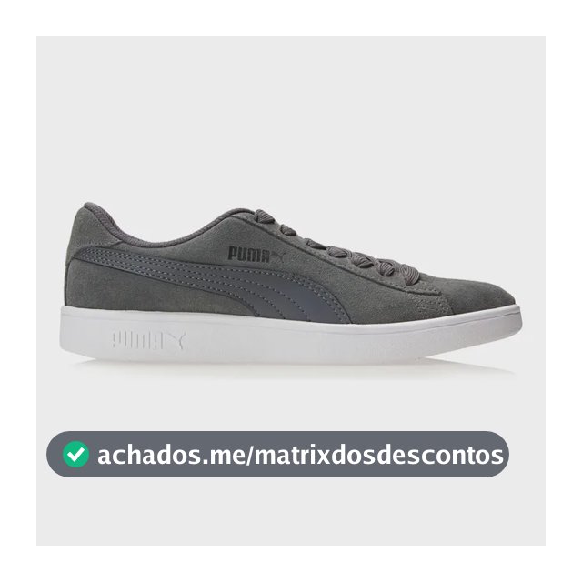 Tênis Masculino E Feminino Smash V2 Bdp Puma Grafite, Preto E Branco Liso 41
