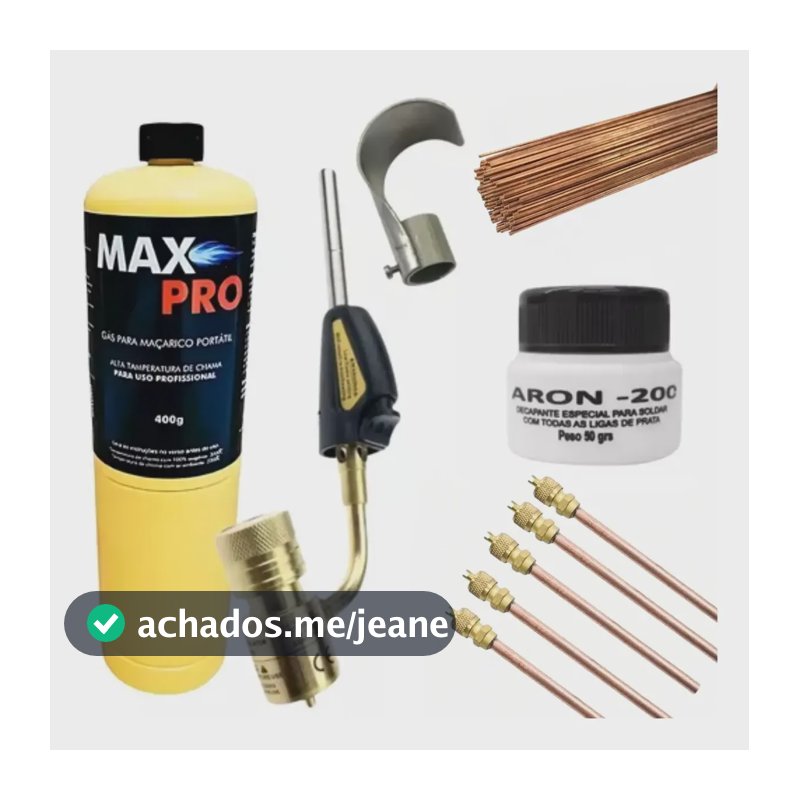 Kit P/ Solda Refrigeração Maçarico Portátil Profissional