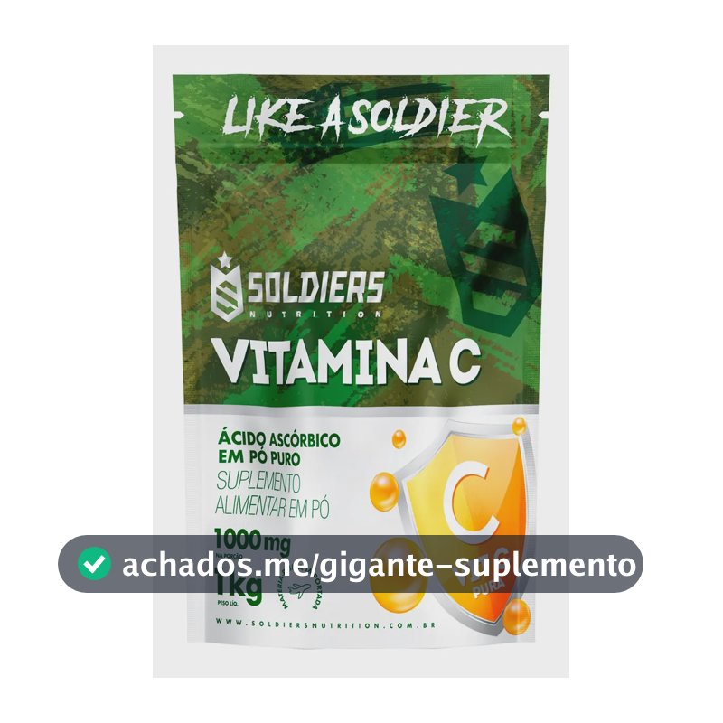 Vitamina C Em Pó Ácido Ascóbico 1Kg 100% Puro Soldiers Nutrition Bem-Estar Energia