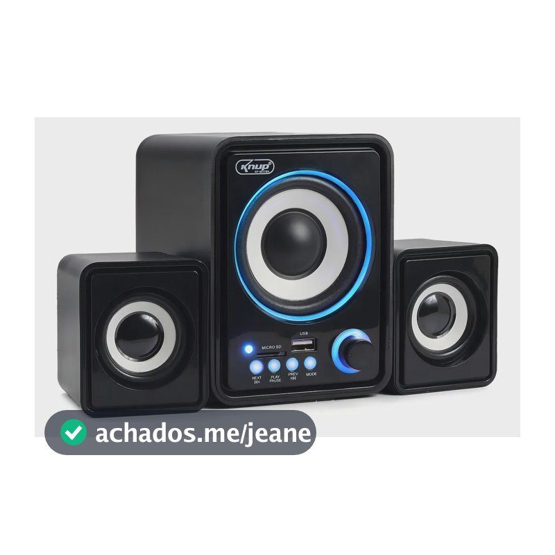 Mini System Som Bluetooth Com Subwoofer Para Tv Pc Usb Sd Cor Preto Potência Rms 18 W