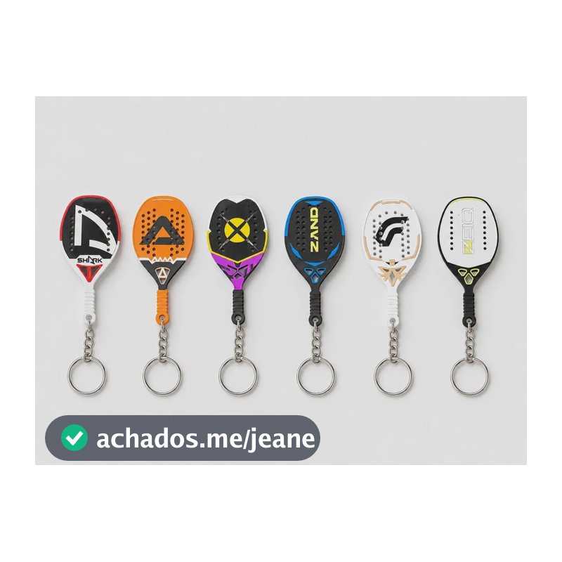 Kit 6 Chaveiros Raquete Beach Tênnis Colorido