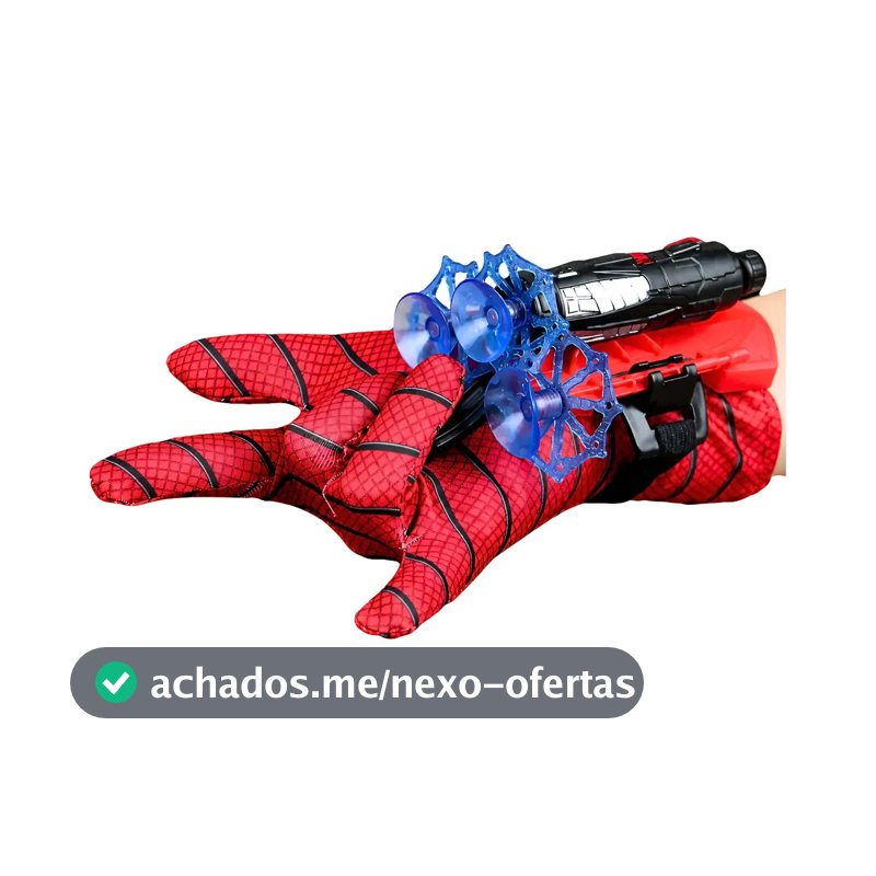 Luva Homem Aranha Spiderman Lançador Teia Super Hero Criança Azul E Vermelho