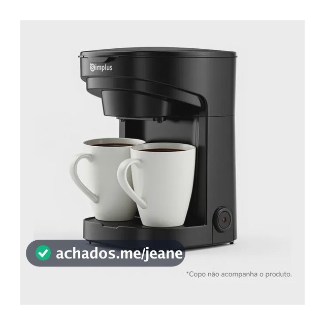 Simplus Cafeteira Elétrica 450w Compacta Duo1-2xícaras 250ml Preto 127v