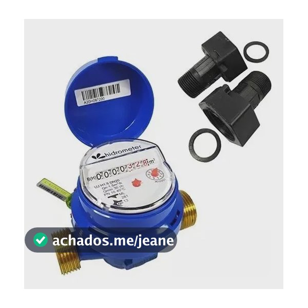 Hidrometro Medidor Água Hidrometer Unijato Dn20 Com Conexões