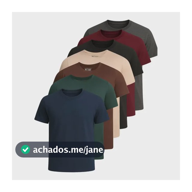 Kit 7 Camisetas Basica Lisa Algodão Premium Masculina