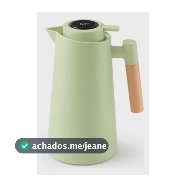 Garrafa Térmica 1 Litro Com Termômetro Led Para Chás / Café Verde-claro