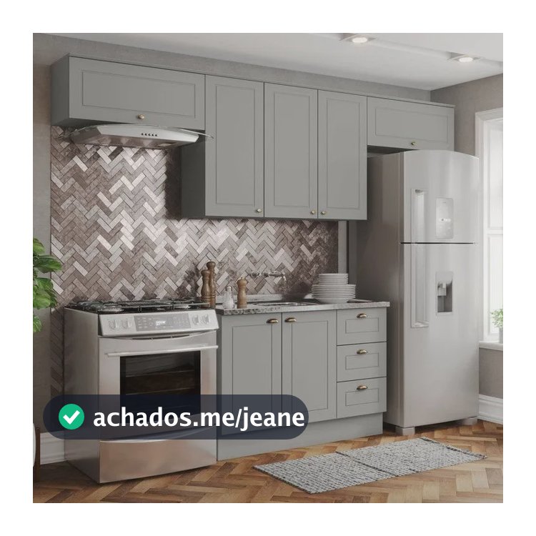 Cozinha Completa 4 Peças 100% Mdf Americana Cinza