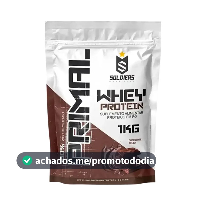 Whey Protein Primal 1kg - Soldiers Nutrition Sabor Chocolate belga