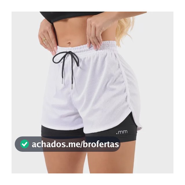 Short Fitnes Duplo 2 1 Bermuda Compressão Academia Feminino