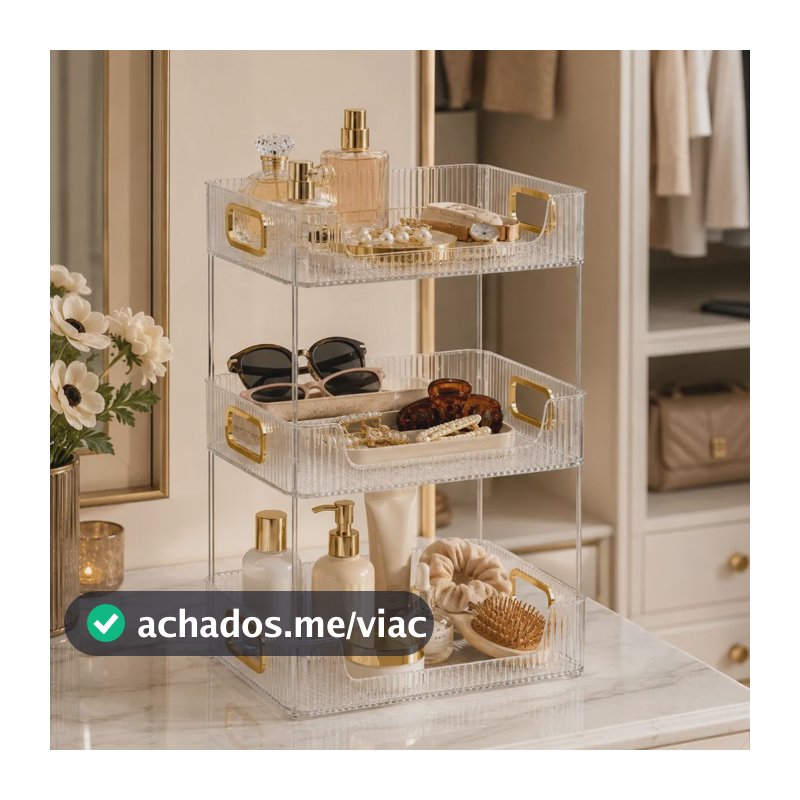 Organizador Para Banheiro Armazenamento Produtos De Higiene Transparente