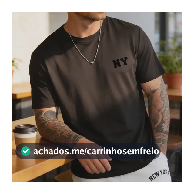 Camiseta Masculina Ny Letter Camisa 100% Algodão Manfinity