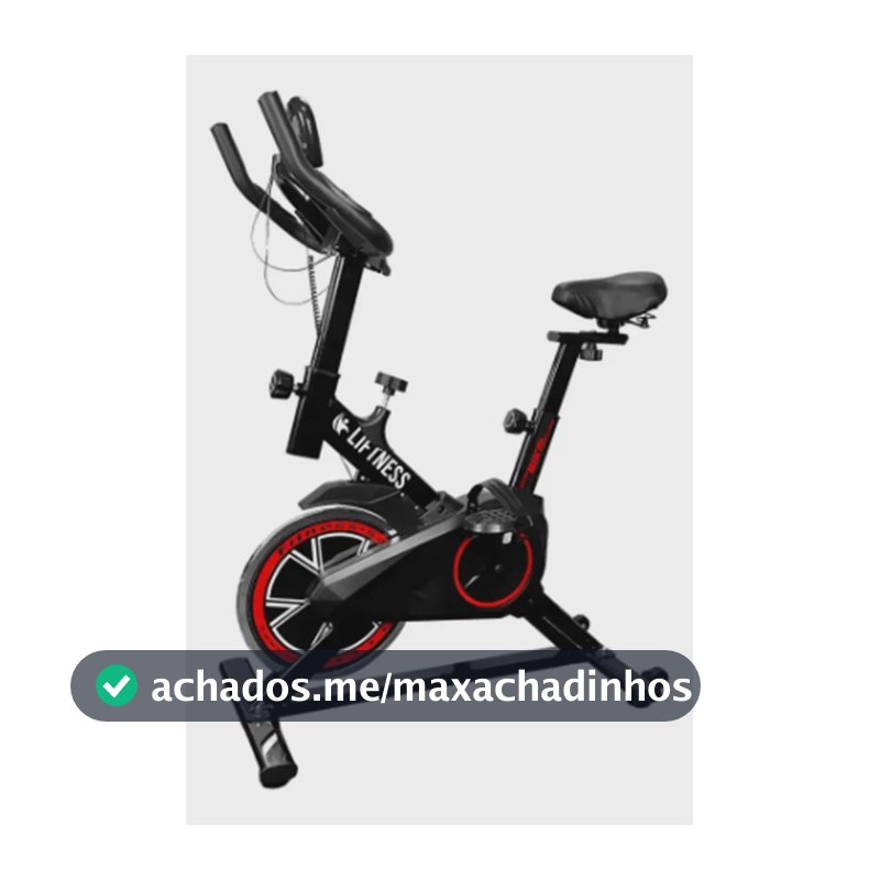 Liftness Bicicleta Ergométrica Fitness SP50PTVM Para Cardio E Musculação Academia Com Base Cor Preto E Vermelho