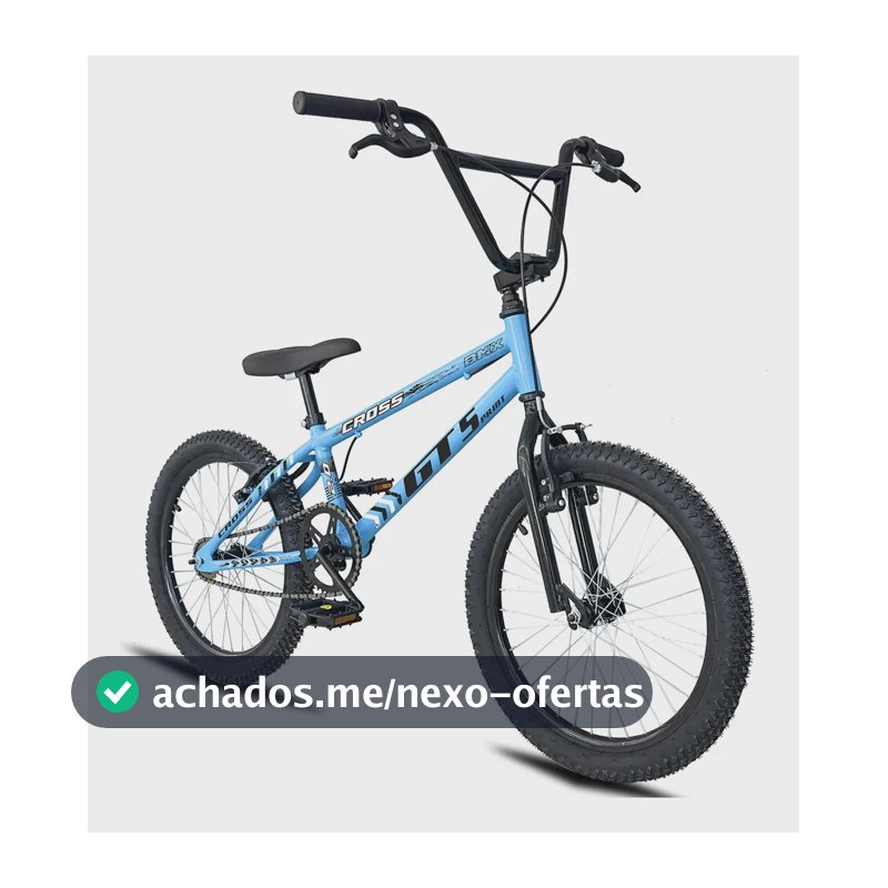 Bicicleta Aro 20 BMX aero cross infantil GT Sprint Cross R20 Freio V-Brake Azul e Preto