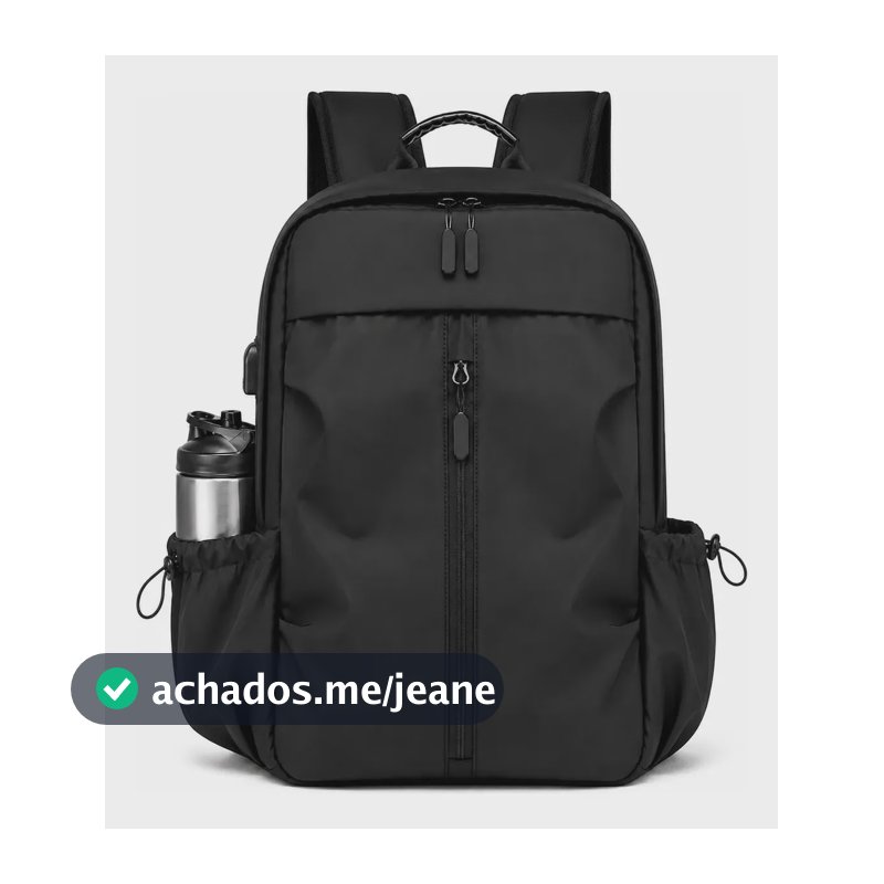 Mochila Executiva Impermeável Notebook 15,6 Masculina  Usb Preto Liso