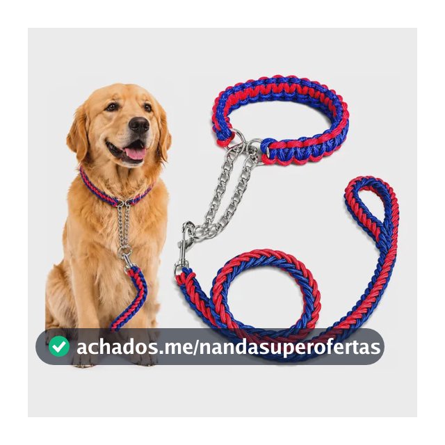 Guia Unificada Enforcador Adestramento Trançado Para Cães