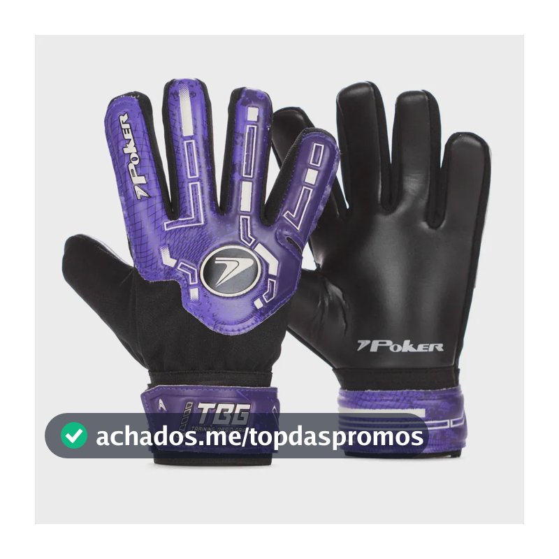 Luva De Futebol Goleiro Infantil Aderente Poker Reforçada Roxo 7