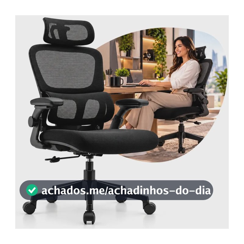 Cadeira De Escritório Ergonômica Executiva Suporte Lombar Tela Mesh 200kg