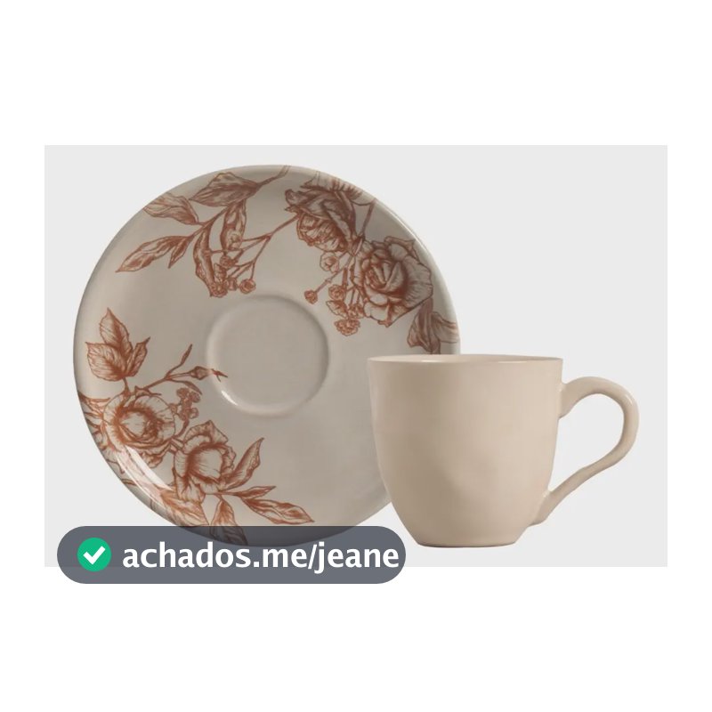 Jogo C/ 6 Xícaras De Café C/ 6 Pires Bio Andorinha 120ml