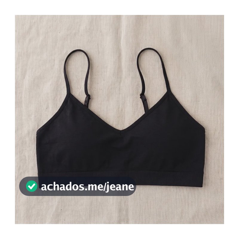 Top Sutiã Sem Bojo Cropped Lingerie Mercado Livre Basics Preto Liso M