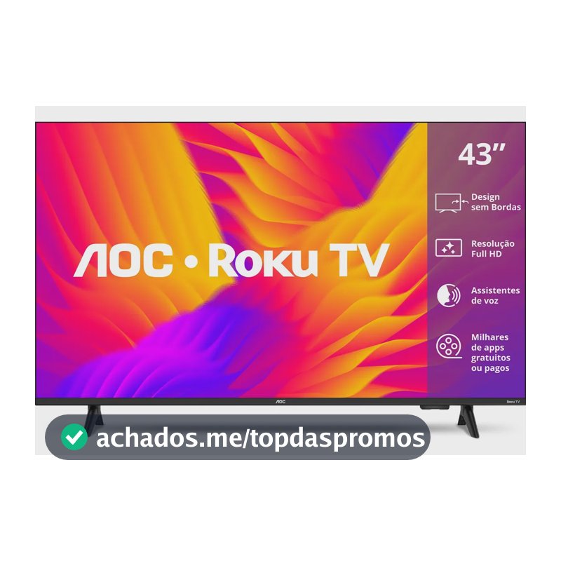 Smart Tv 43 Aoc Led Roku Full Hd Wi-fi 60hz Hdmi Usb 43s5155/78g