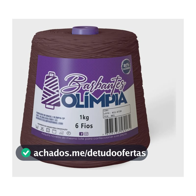 Barbante Olímpia Para Artesanato Fio 6 1kg Cor Chocolate