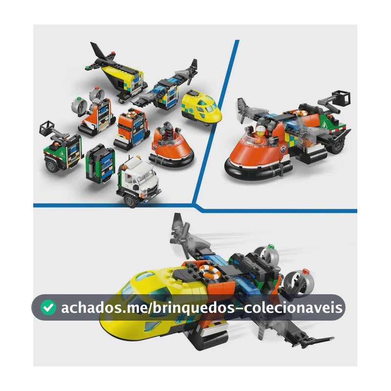 LEGO® City Remix: avião, caminhão e hovercraft 60505