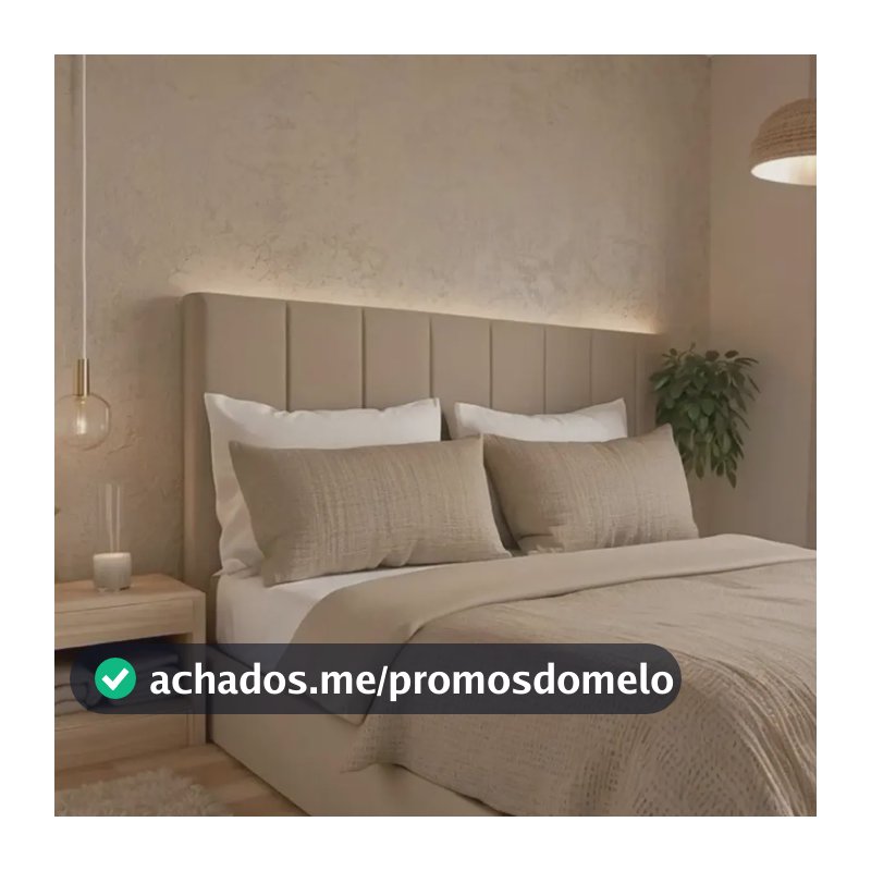Cabeceira Para Cama Casal Box Estofada C/ 7un Varias Cores Bege