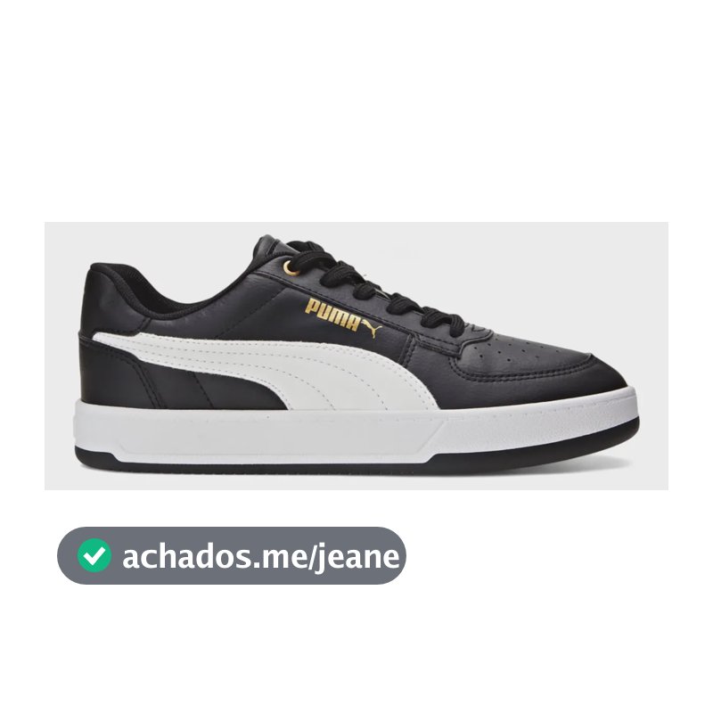 Tênis Feminino Caven 2.0 Puma Puma Black-puma White-gold Liso 37 Br