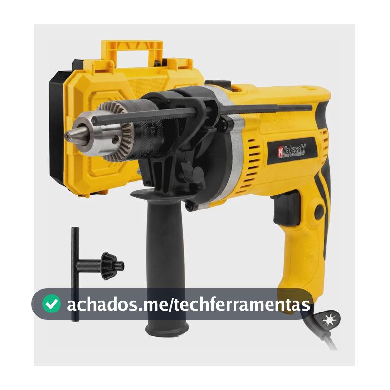 Furadeira Impacto Profissional Nakasaki 13mm 900w Com Maleta Amarelo 110v 50hz-60hz