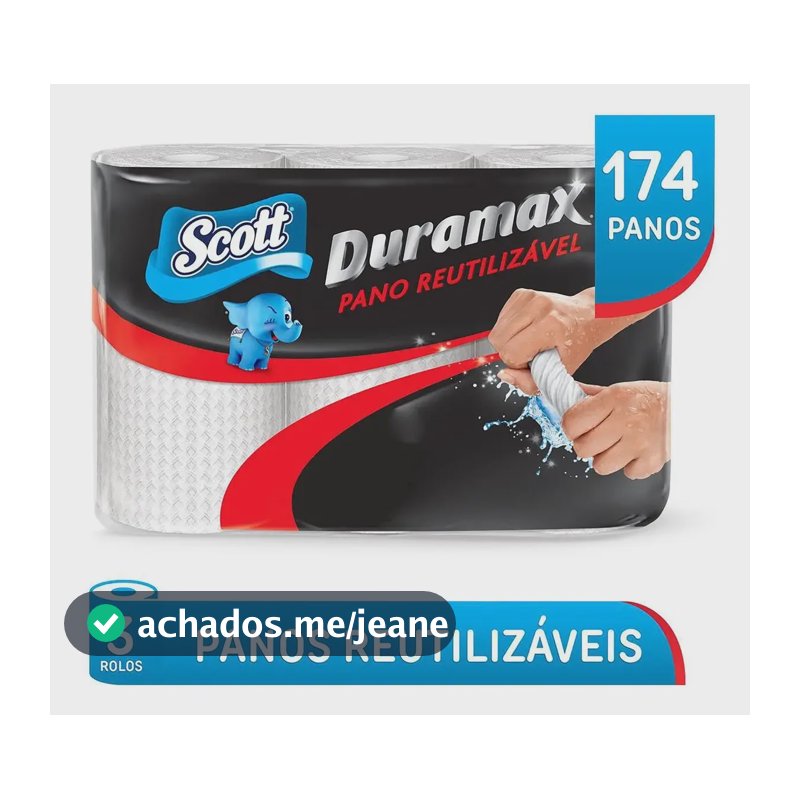 Pano Reutilizável Duramax Com 3 Rolos De 58 Unidades Cada Branco Scott